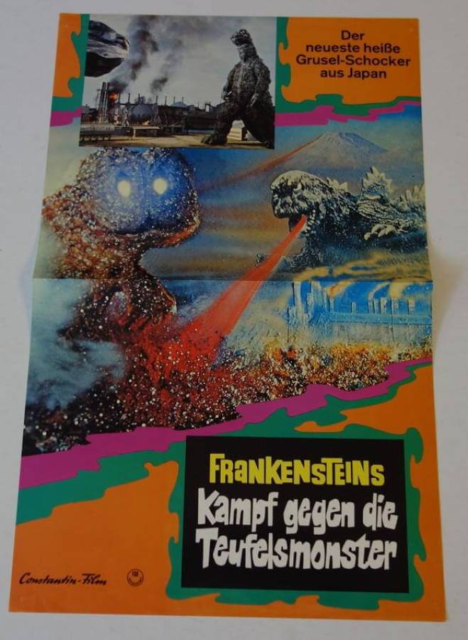 Frankensteins Kampf gegen die Teufelsmonster originales deutsches A3 Kleinplakat